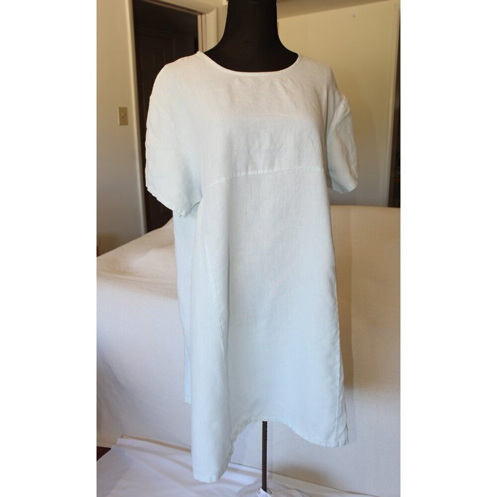 Bryn Walker 100% linen Mini dress Small oversize pockets Lagenlook summer travel